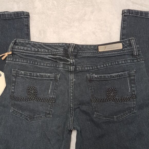 Seven7 Jeans Black Straight Leg Women's SZ 27 Low Rise - Picture 6 of 11